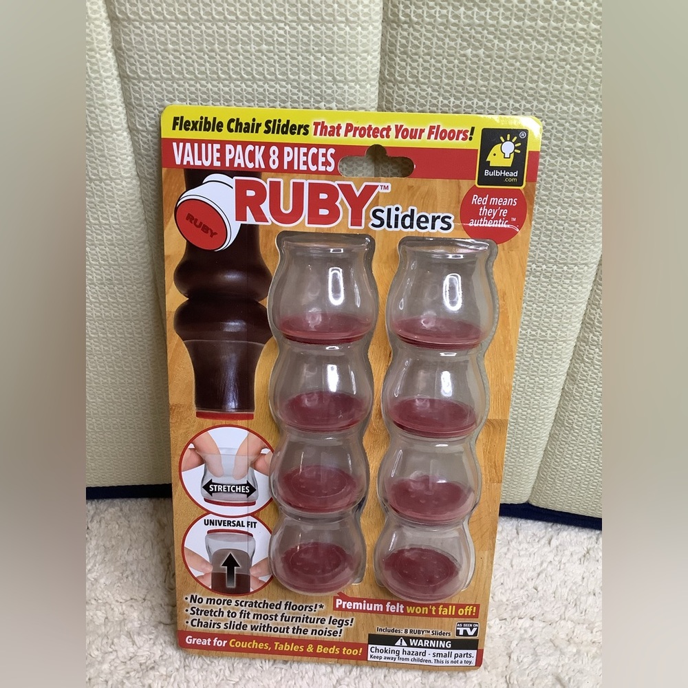 Ruby Sliders Chair Leg Protectors 8 pack